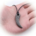 Viking Damascus Steel Tooth Pendant Necklace Nordic Warrior Jewelry