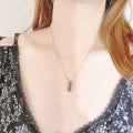 Titanium Steel Small Silver Brick Snake Pendant Gold Brick Snake Bone Chain Unisex Style Exquisite Snake Chain Collarbone Necklace Unique Geometric